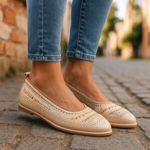 LUCKY BRAND | Almond Toe Ballet Flats Smoke Grey Size 7.5